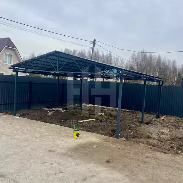 Двускатный навес из профлиста с прямым низом