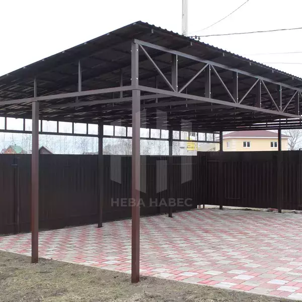 Односкатный навес для парковки автомобиля