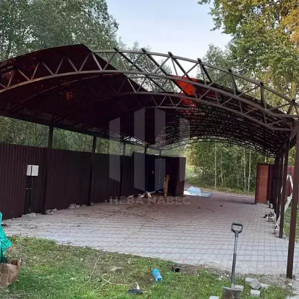 установка навеса для автомобиля