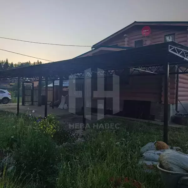 прямой навес с поликарбонатом