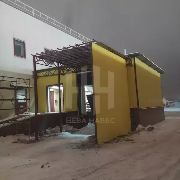 навес с кровлей и стенками из профлиста