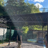 навес односкатный из профлиста для загородного дома