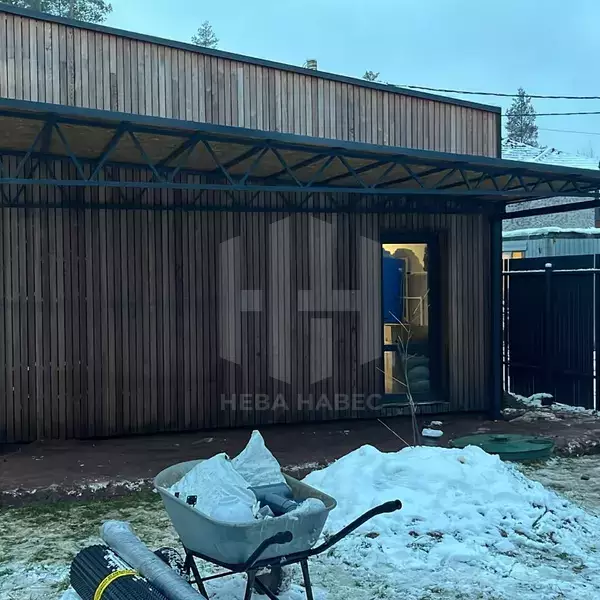 Односкатный навес с мягкой кровлей