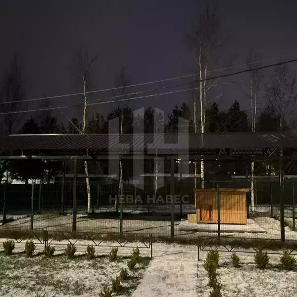 двускатный навес из профлиста, ферма-ласточка