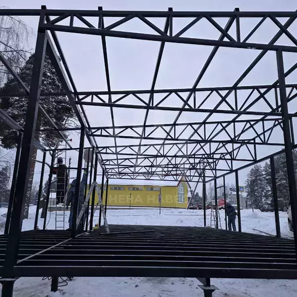 стальная конструкция под пекарню с односкатной формой кровли